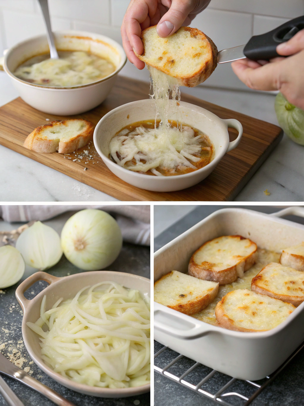 easy french onion soup recipe preparing steps