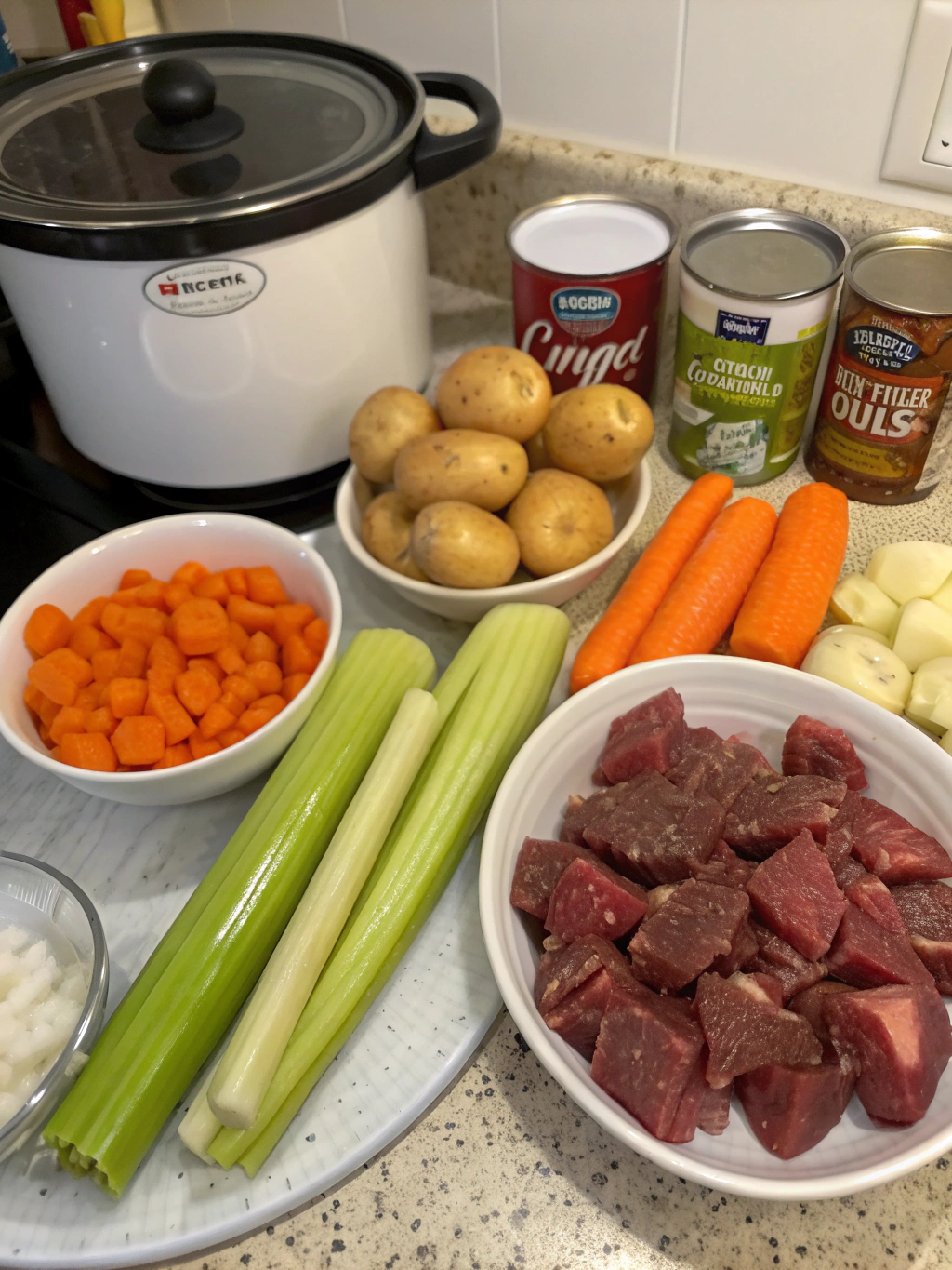 Beef Tips Crock Pot Recipe ingredients